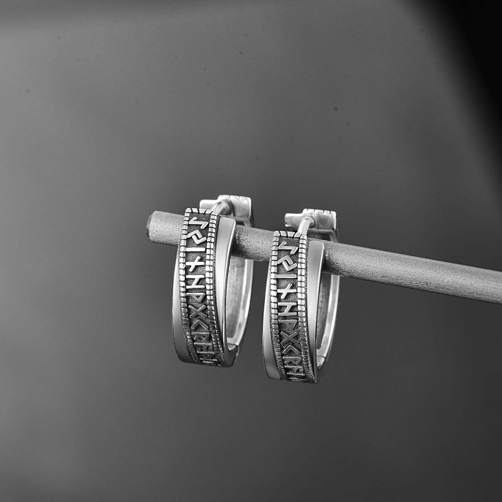 Snapklik.com : Viking Runes Hoop Earrings Sterling Silver Viking Hoop ...
