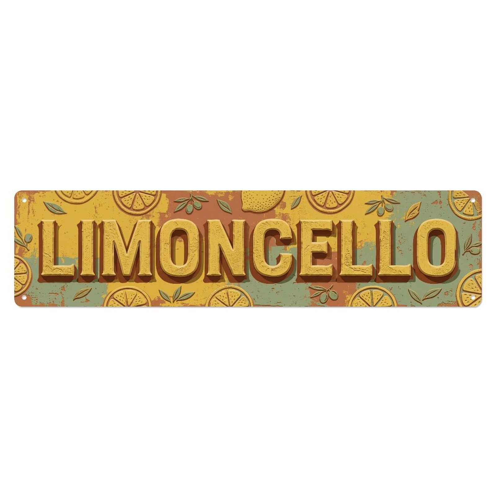 Limoncello Rustic Relief Bar Metal Tin Skinny Sign Plaque Wall Decor for Cafe, Club Bar, Office, Home Garden Metal Poster 4x16Inch