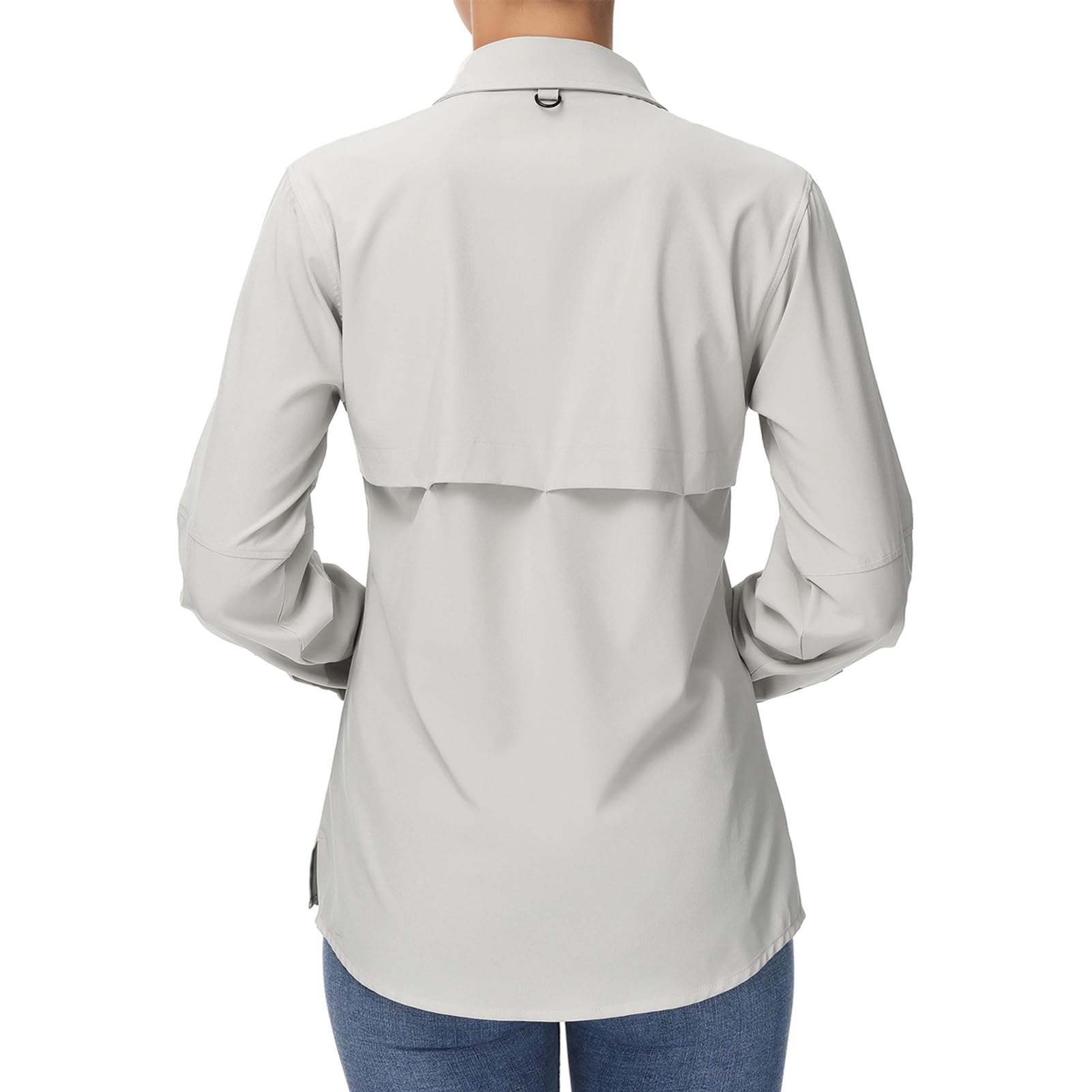 BASSDASH Camicia da donna UPF 50 a maniche lunghe per pesca ed escursionismo, con bottoni, ad asciugatura rapida, FS21W