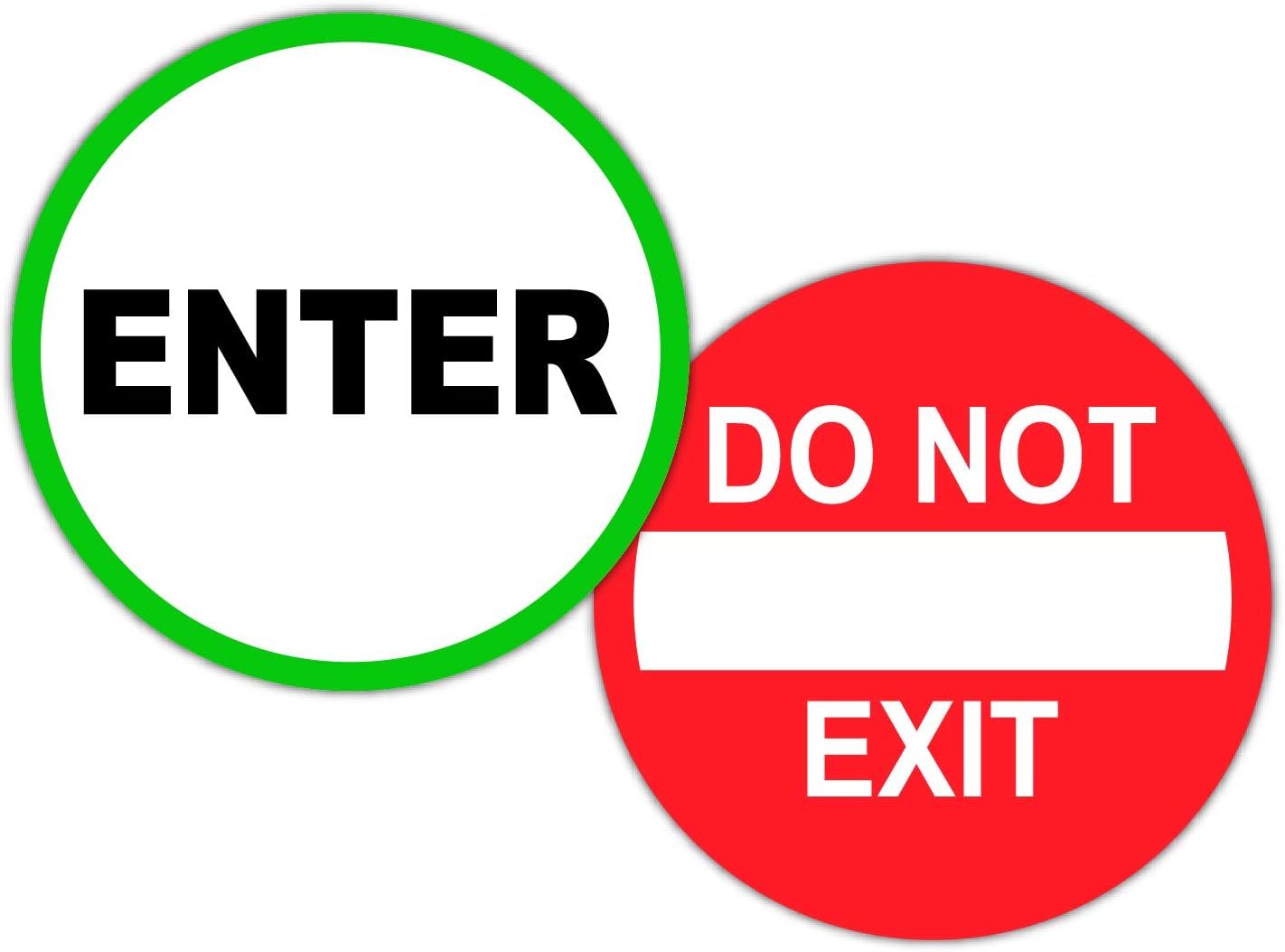 Pair of 5 inch Round Enter and DO NOT EXIT Vinyl Door Decals | Weatherproof Stickers | Glass Entry Labels | Glass Door Decals | Store Entry Labels (Enter/DO NOT EXIT)