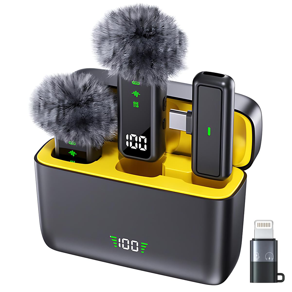 LEKATO Wireless Microphone with Noise Cancellation – Clip-On Collar Mic for iPhone & Android | Long Battery & Range | Wireless Mic for YouTube, Vlogging & Video Recording-image-6