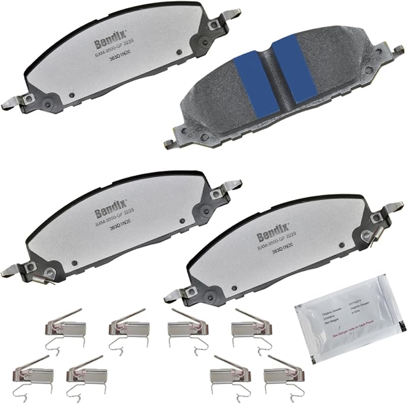 Pastilha de freio dianteira Bendix Fleet Metlok PBD2229 semimetálica para Ford Explorer, Police Interceptor Utility e Lincoln Aviator – 1 unidade