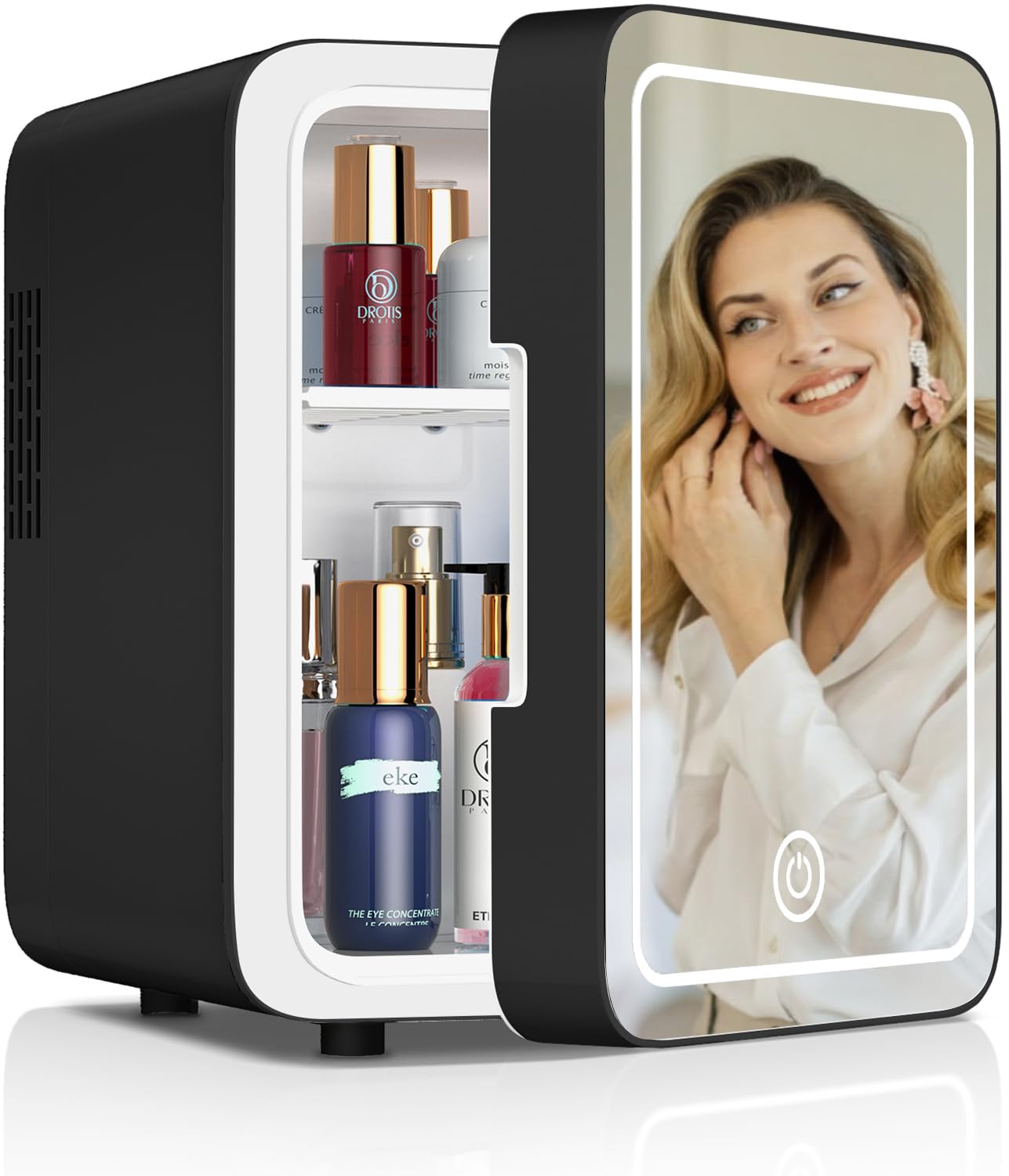 Mini Fridge for Bedroom, 4L Beverage Cooler, Cooler & Warmer, black