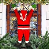 XBrand Christmas Hanging Santa Claus Decoration Outdoor Climbing Hanging Santa Suit Ornament from on