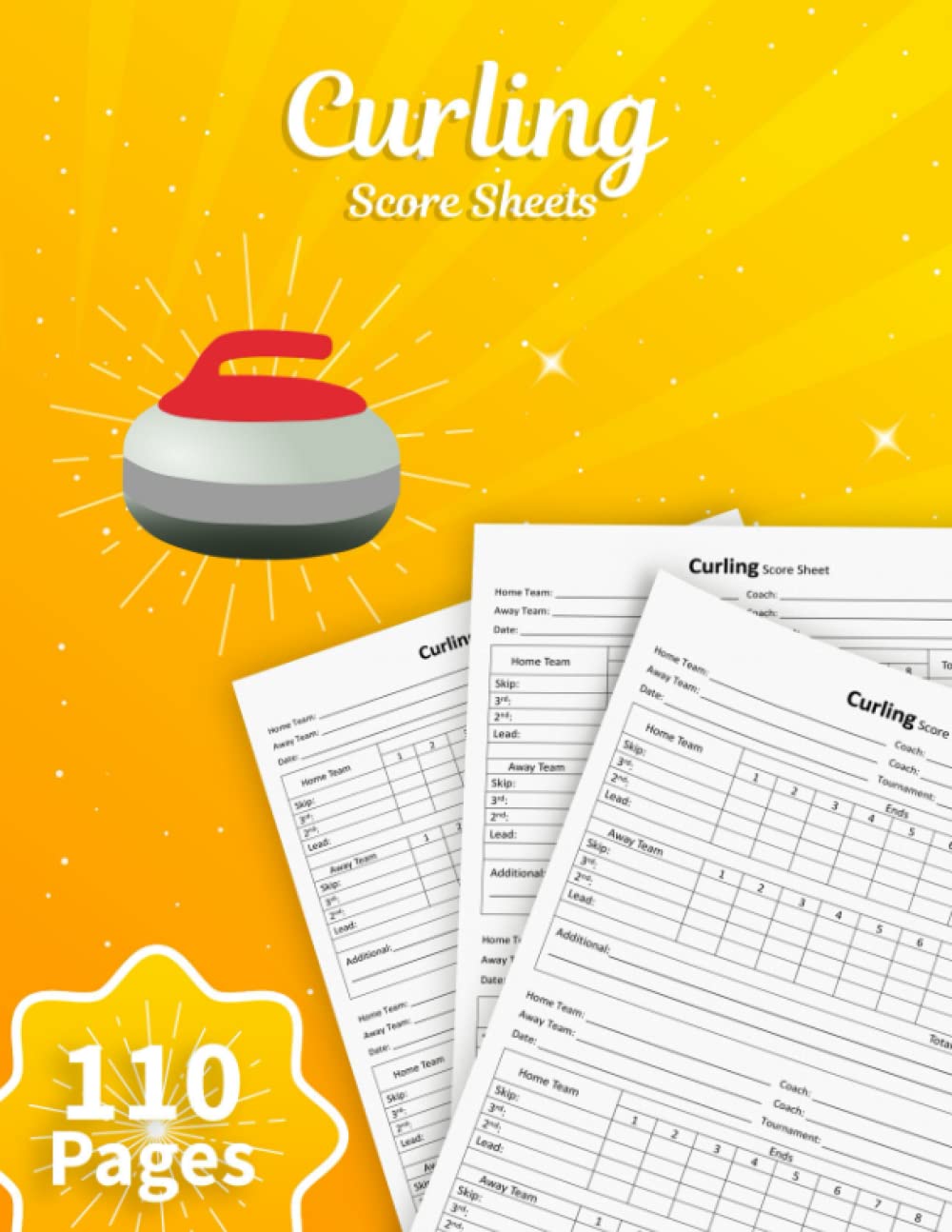 Curling Score Sheets: Curling Score Book |110 Score sheets with Large Size 8.5 x 11 inch