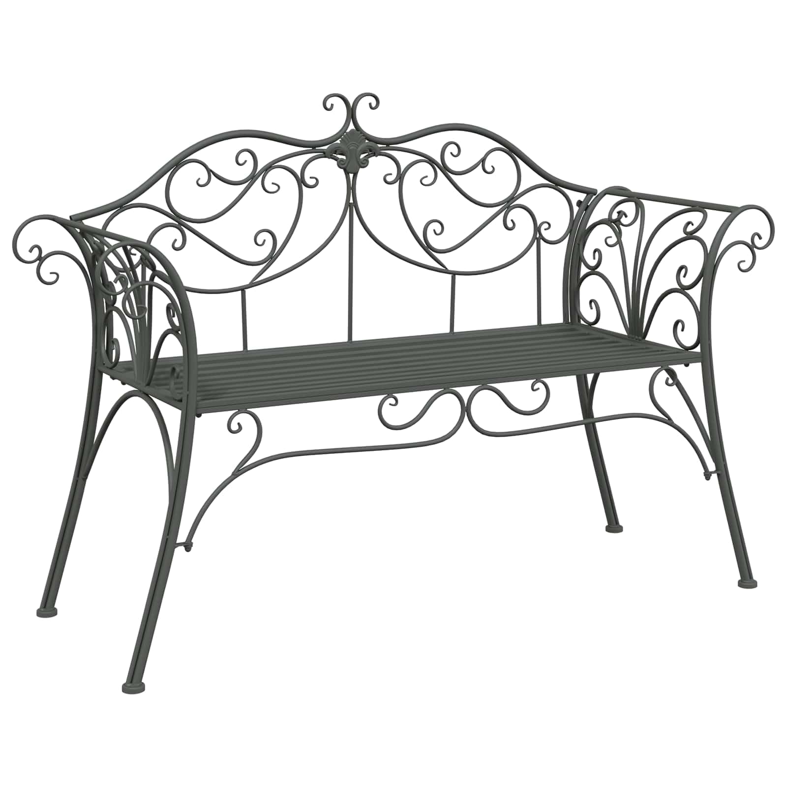 Ławka ogrodowa 2-osobowa 130 x 47 x 90 cm Stal