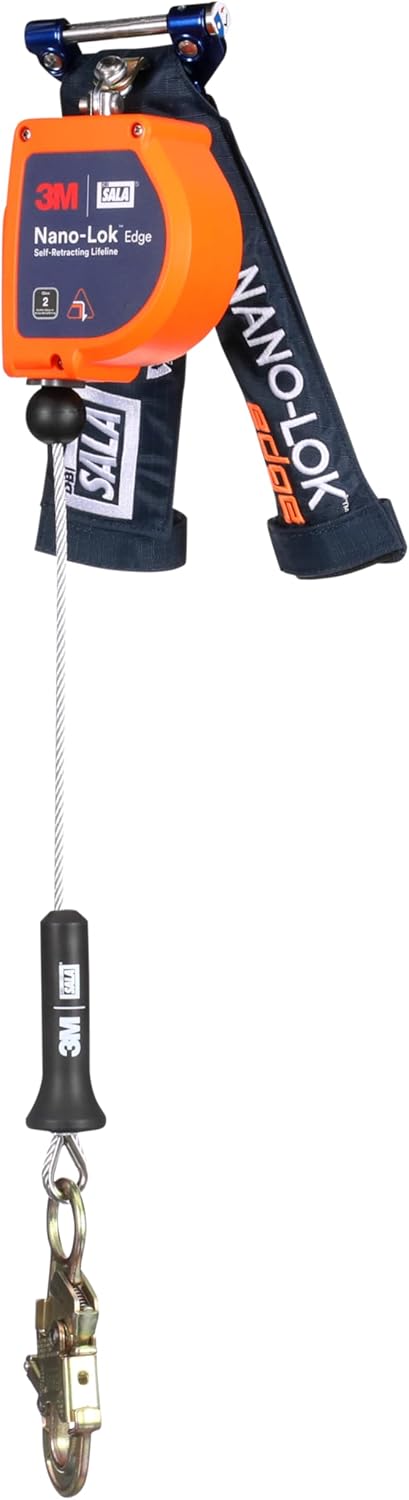 3M™ DBI-SALA® Nano-Lok™ Edge Self-Retracting Lifeline with Quick Connect 3500288, Cable, Snap Hook, 8 ft., Class 2