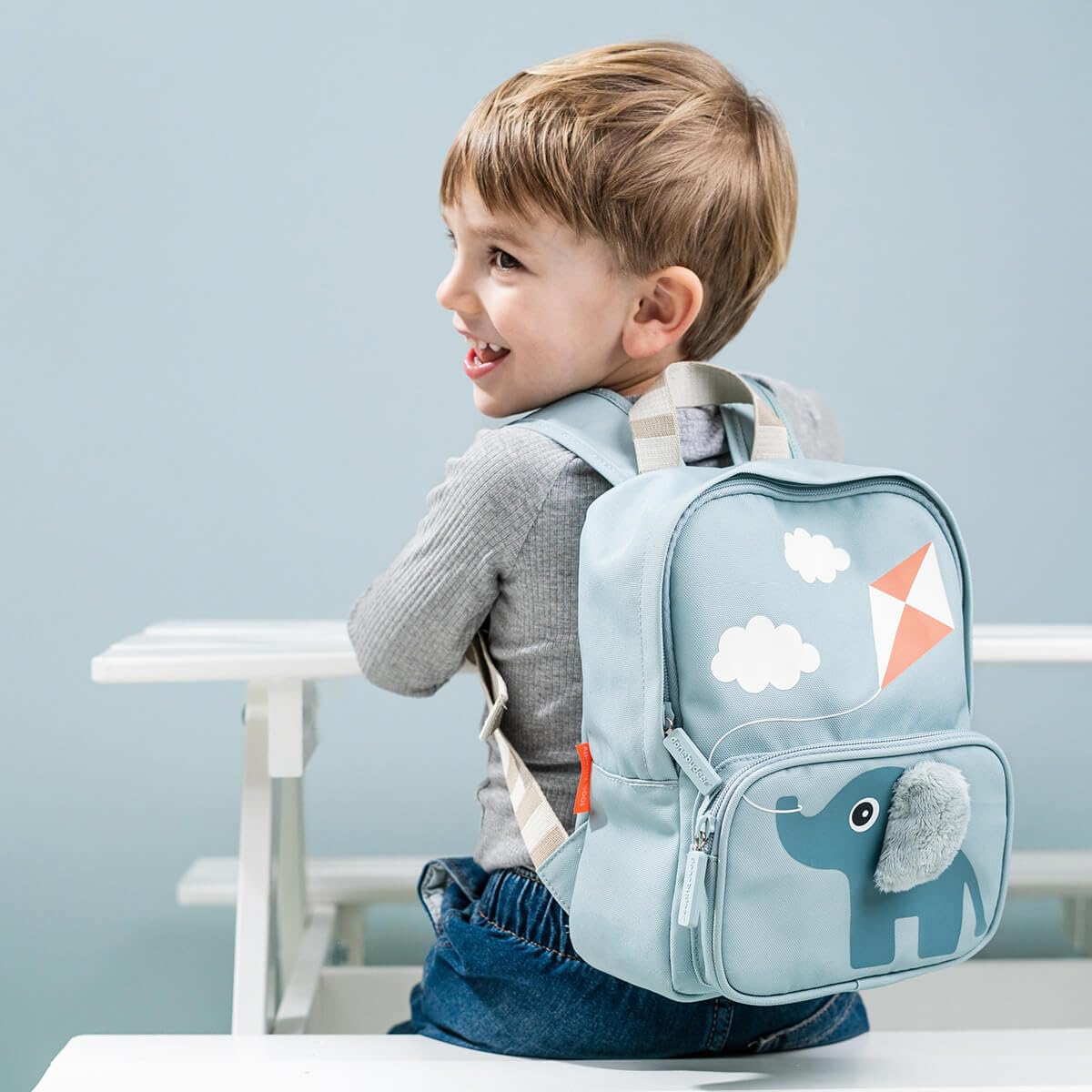 Done By Deer Mochila de lona para niños, color azul Elphee, ligera, correas ajustables, duradera, apta para niños, perfecta para la escuela y viajes