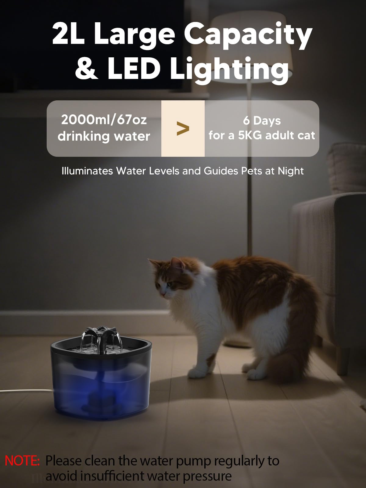 Automatic Cat Feeder and Water Fountain, 4L/16 Cups Timed Cat Dry Food Dispenser, 10s Meal Call, 20 Portions 6 Meals Per Day, 2L Cats Fountains for Drinking with Filter, Pet Feeder for Dog White - image 6