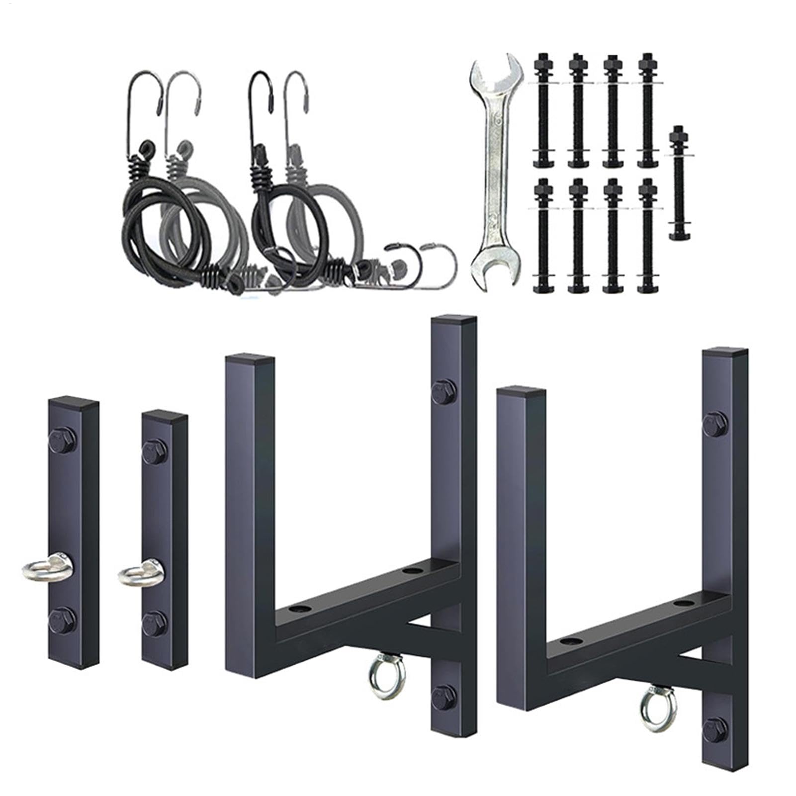 Porte-échelle à montage latéral | Support d'échelle réglable en acier – Support de rangement robuste pour accessoires de remorque avec coussinets en caoutchouc pour remorque ouverte