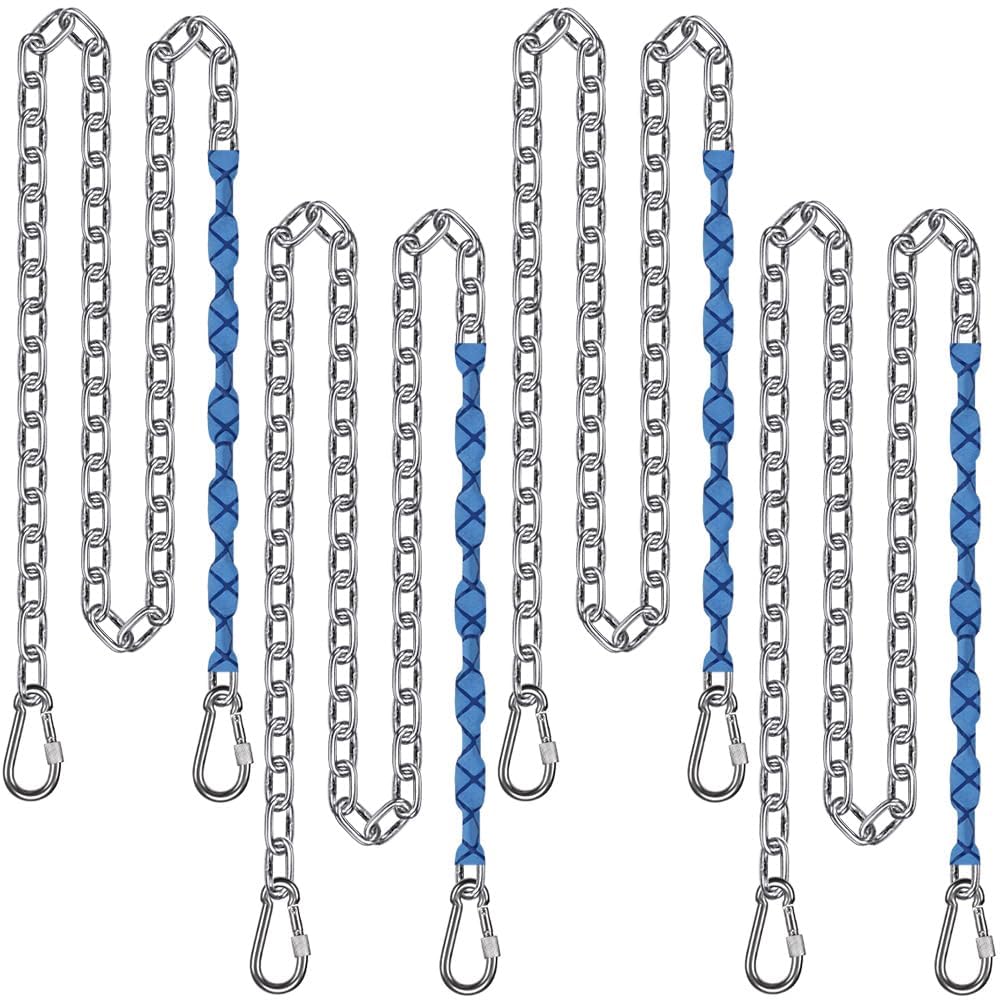 BeneLabel Schaukelketten mit Weicher Griff, Hängesessel Kette Edelstahl Verstellbar Hängematte Aufhängung Kette mit Karabiner Boxsack Verlängerung Befestigung, 5mm Durchmesser, Bis 454kg