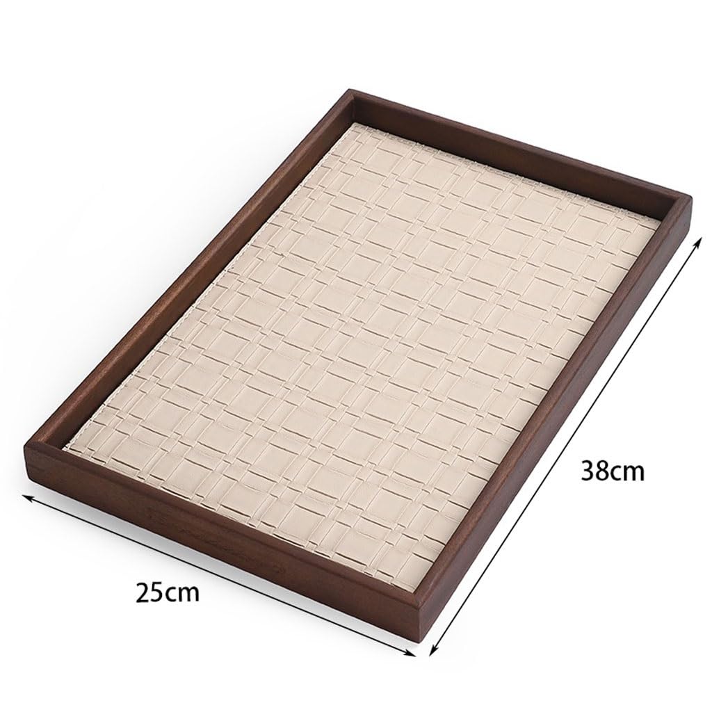 Bandejas Servir Comida Bandeja de Almacenamiento for Taza Agua aromaterapia, joyería Nogal, Bandeja salón Belleza, té Madera, for Juegos con Cuentas Mesa Cama | L