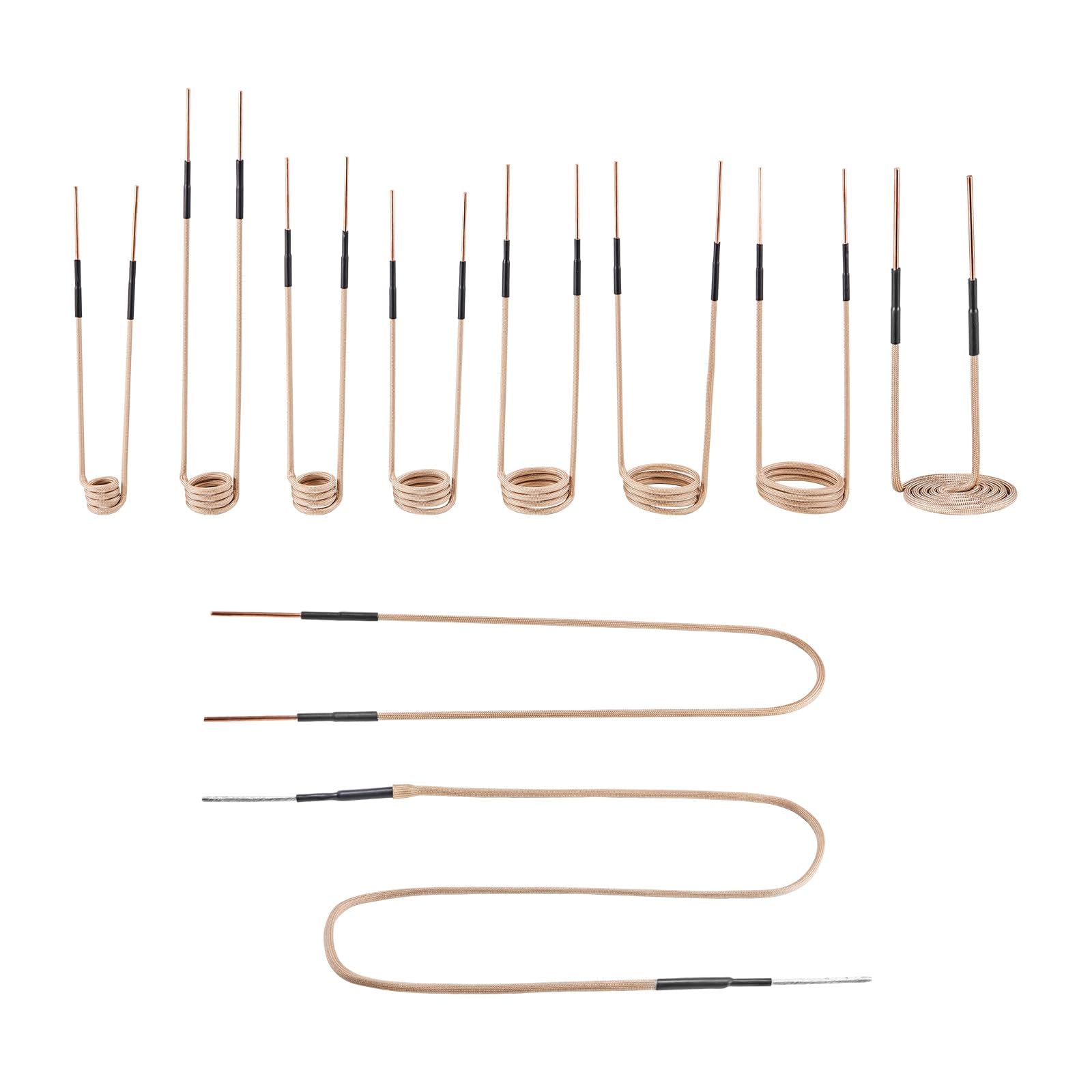 VEVOR Bobines de Chauffage par Induction Magnétique 10PCs, 8 Bobines avec 1 en U et 1 à Formage Libre, Accessoires de Chauffage à Induction pour Retirer les Boulons et Écrous Rouillés, Entretien