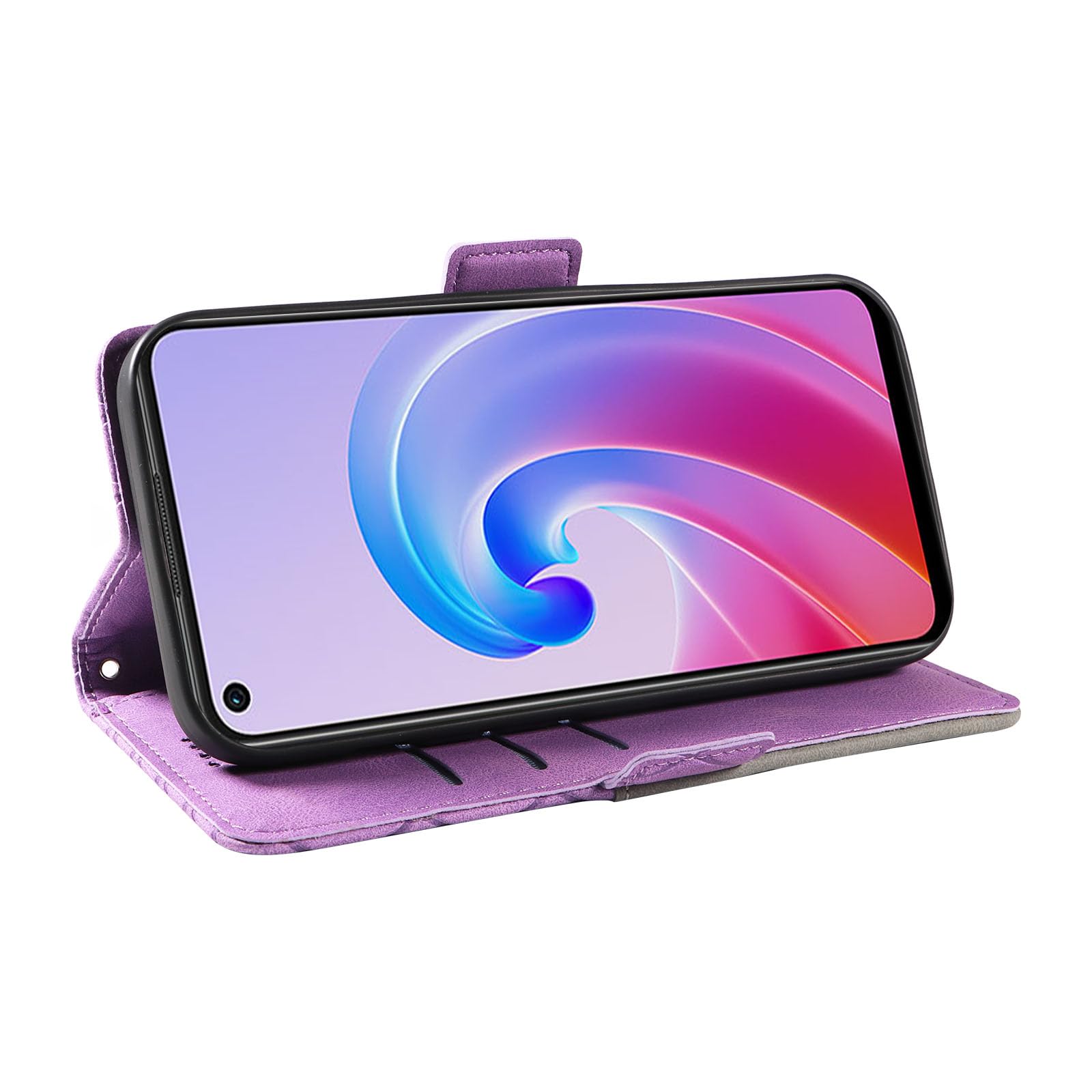 KOUYI Compatible con OPPO A96 5G / Reno 7Z, Funda Retro Premium de Piel