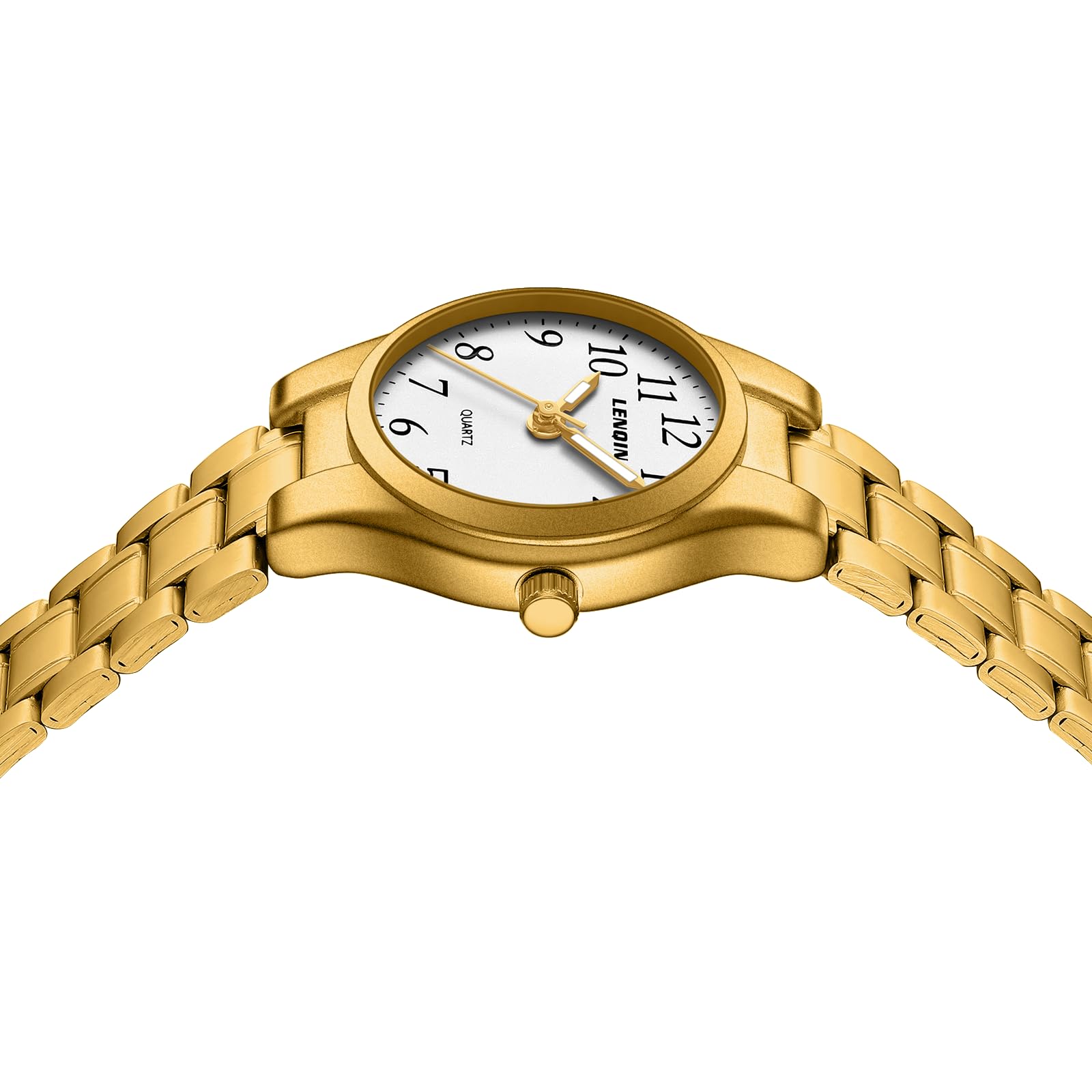 LN LENQIN Montre Femme Quartz analogique étanche Bracelet Acier Inoxydable