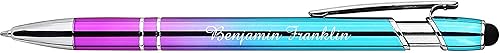 Miniatura 4 de ExpressPen Bolígrafos personalizados con lápiz capacitivo, diseño de metal degradado, bolígrafos con nombre impresos personalizados con tinta negra,