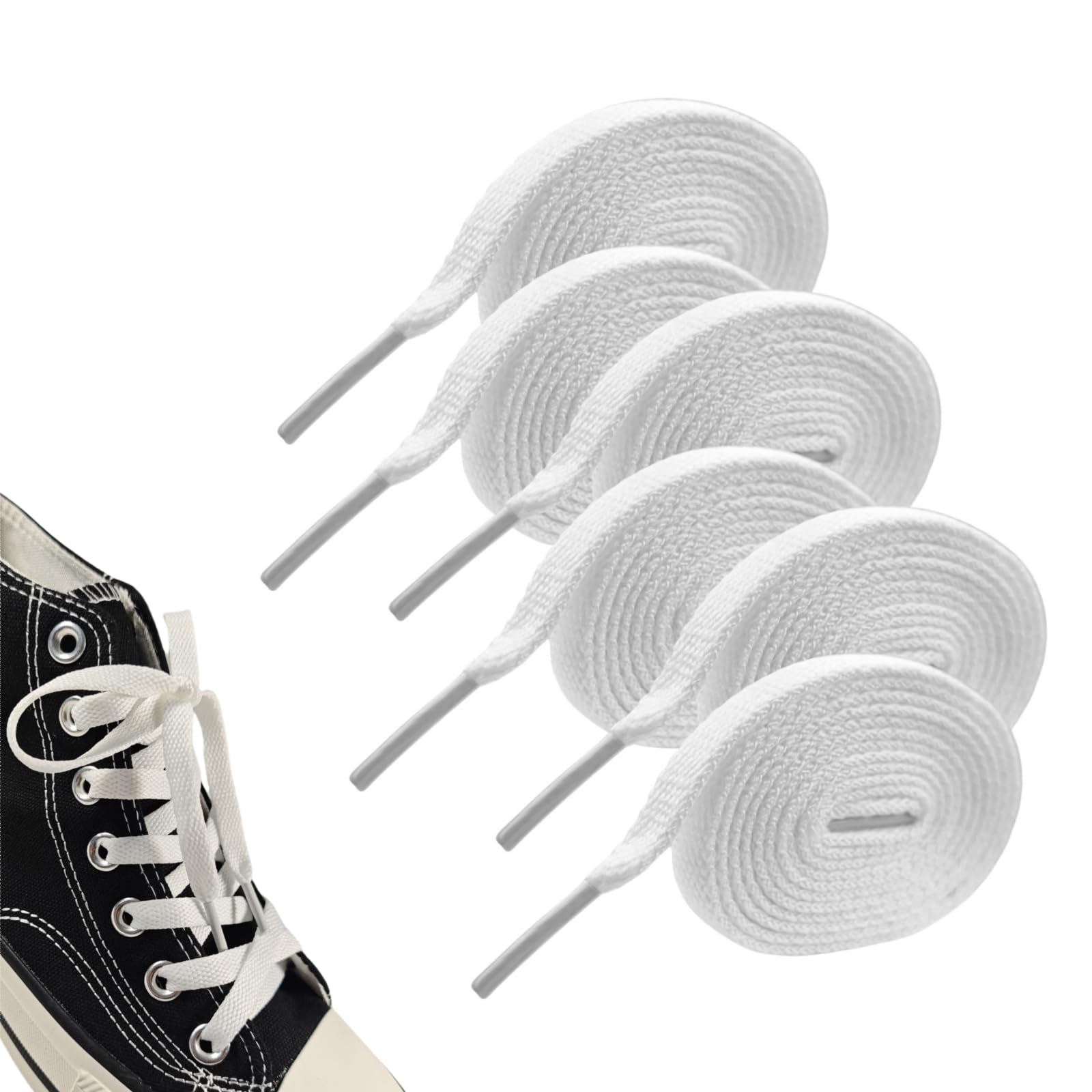Fulcyla 3 pairs of 5/16" wide flat shoelaces for sports running sneakers Board shoes casual shoes sneakers boots laces