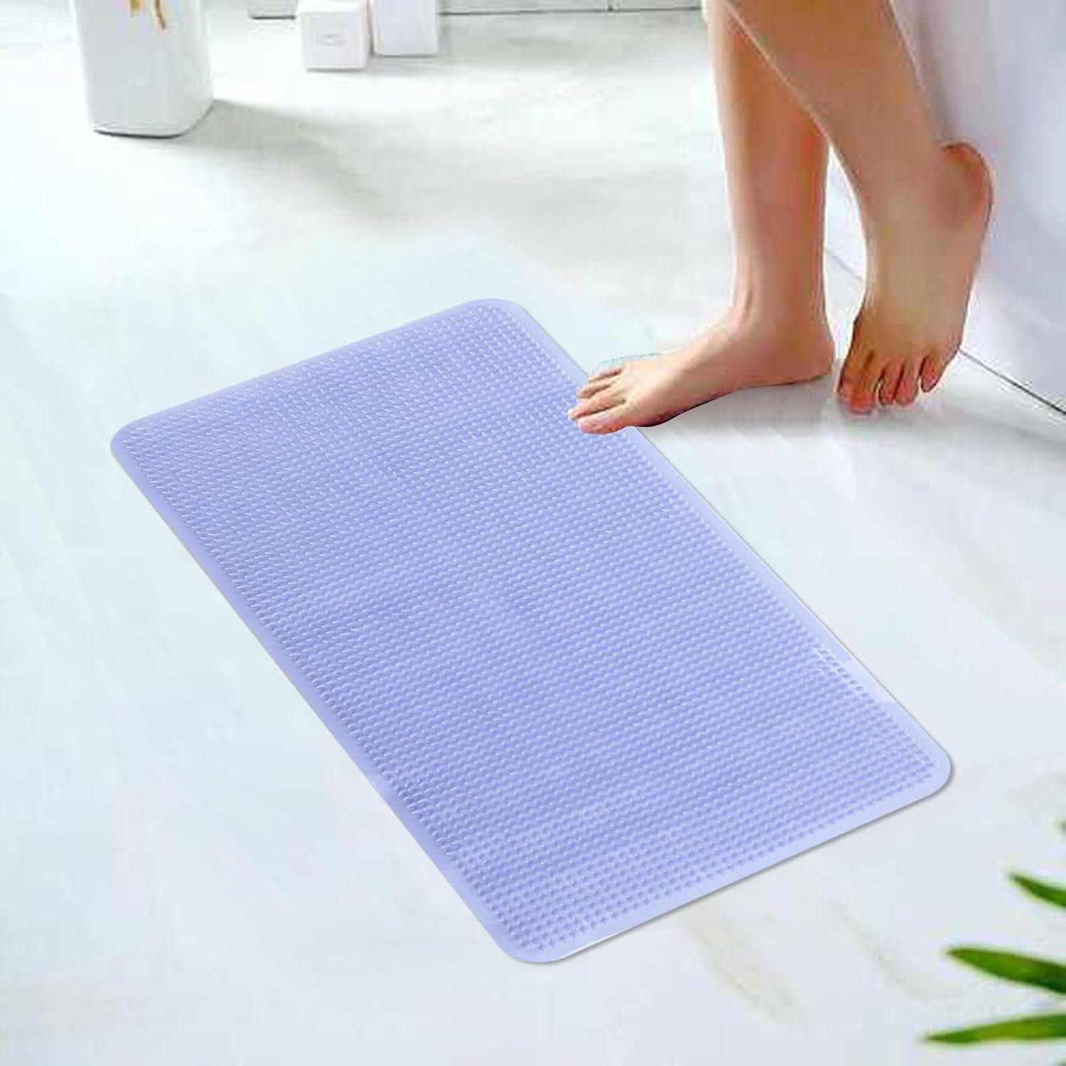 Kuber Industries Bath Mat | PVC Bathroom Mat | Shower Bath Mat | Floor Tub Mat | Bathroom Mud Mat | Anti-Skid Shower Bathroom Mat | L-YSD-C | Sky Blue