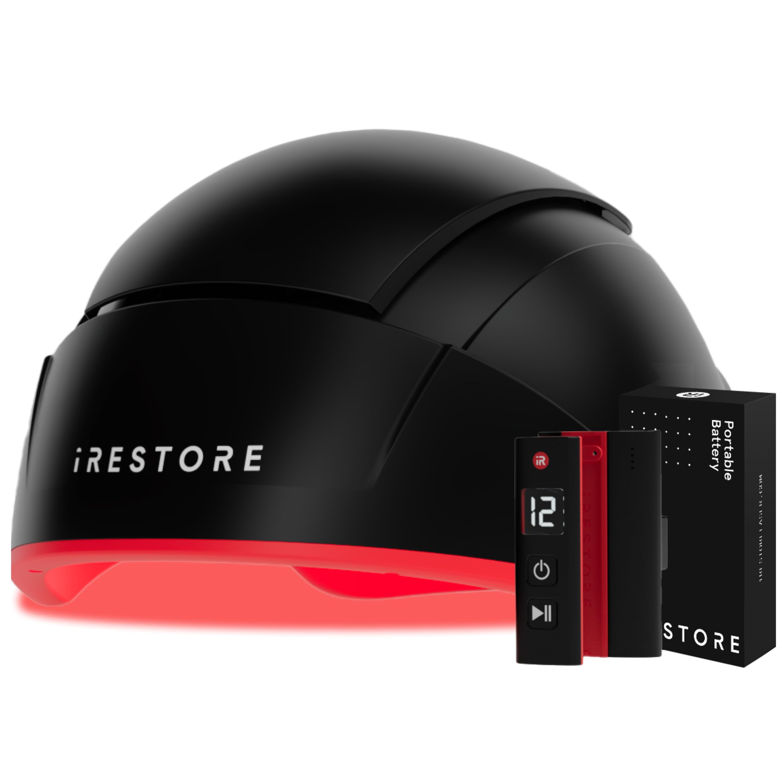 iRestore Elite + Rechargeable Battery Pack - Laser Red Light Therapy for Hair Growth - FDA Cleared Hair Loss