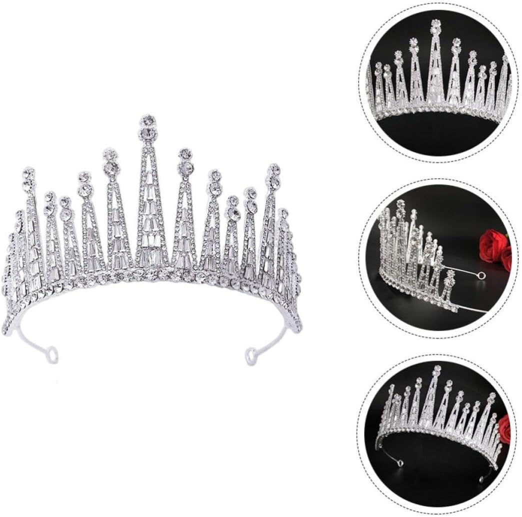 LIFKOME Baroque Rhinestone Crown Headdress for Women Bridal Updo Hair