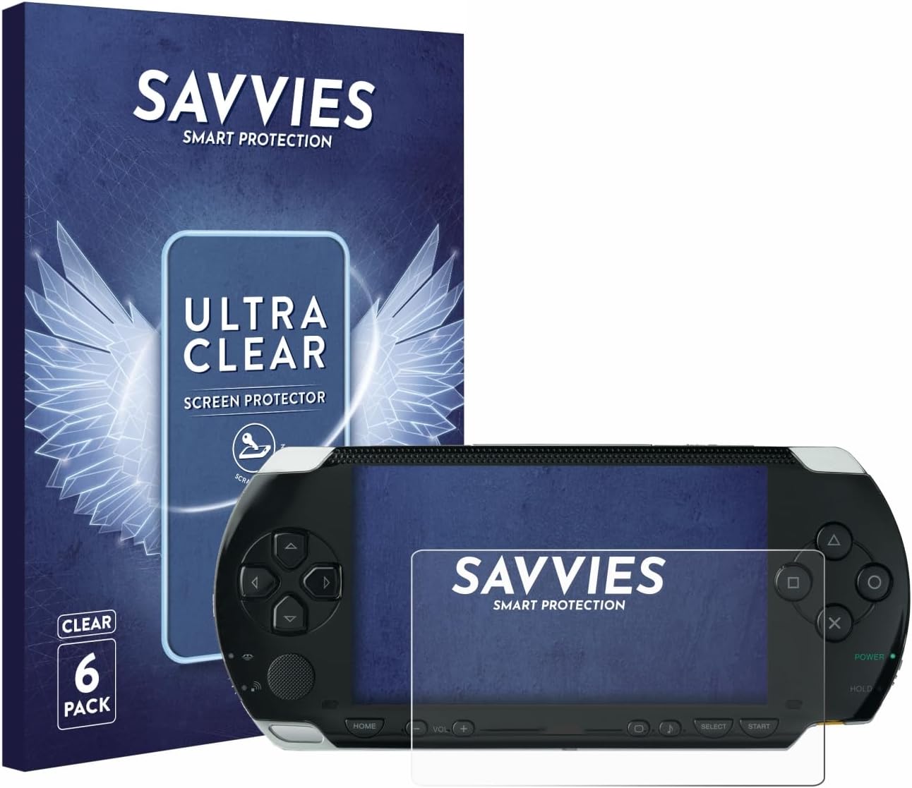 Savvies 6 Pack Screen Protector compatible with Sony PSP 1000 Protection Film Clear