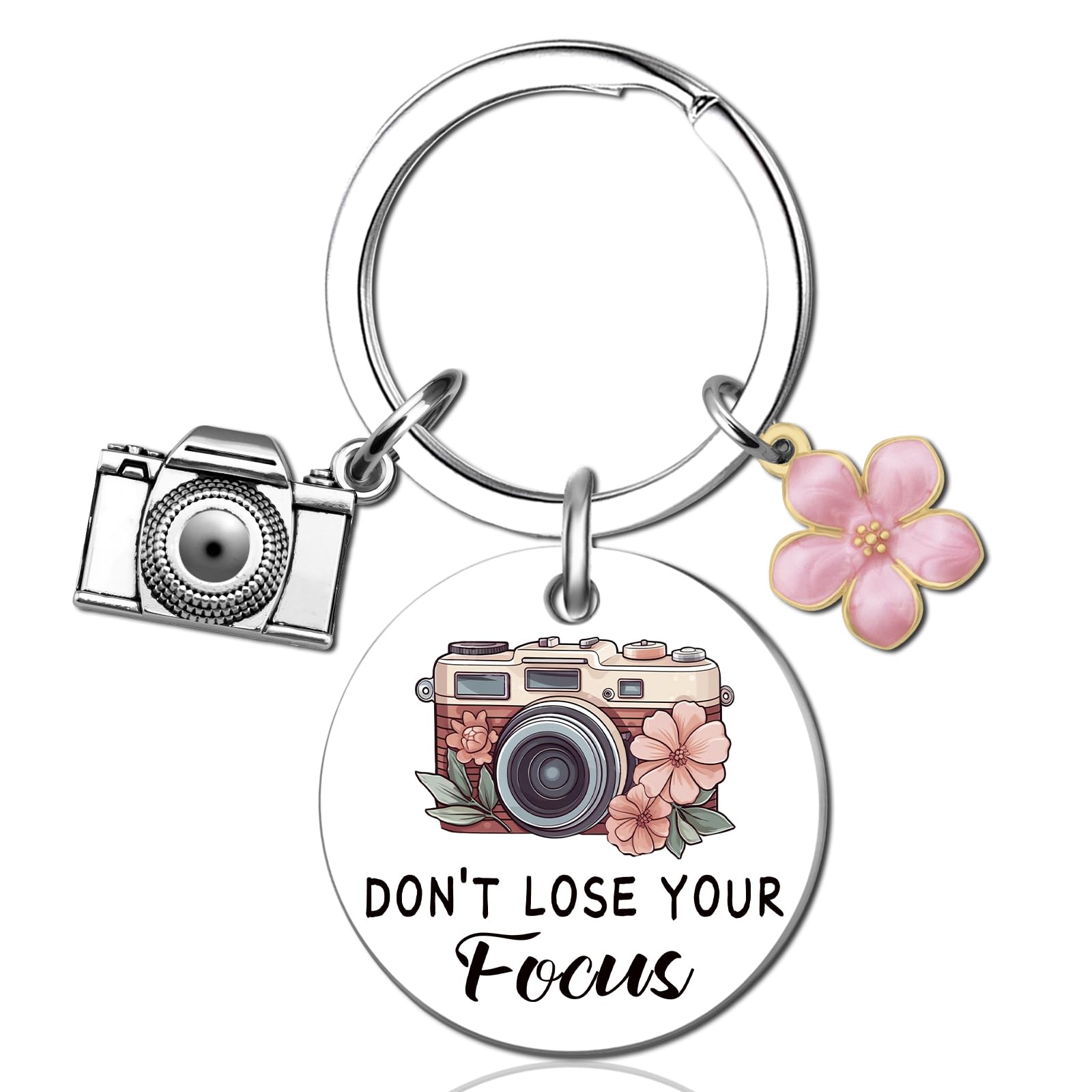 Photographer Gifts for Women Camera Keychain Cool Gifts for Photographers Camera Lovers Unique Birthday Christmas Valentines Day Gift for Her Photography Accessories Don't Lose Your Focus