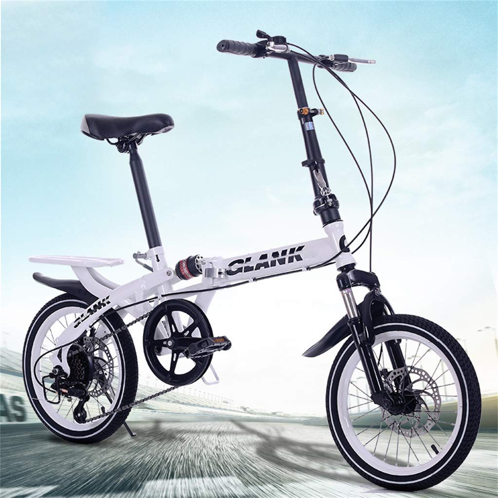 Bicicletta Pieghevole 16" City Bike Pieghevole, 6 velocità, Anteriore e Posteriore Mudgard,Unisex, Adatta a Partire da 145 cm – 180 cm