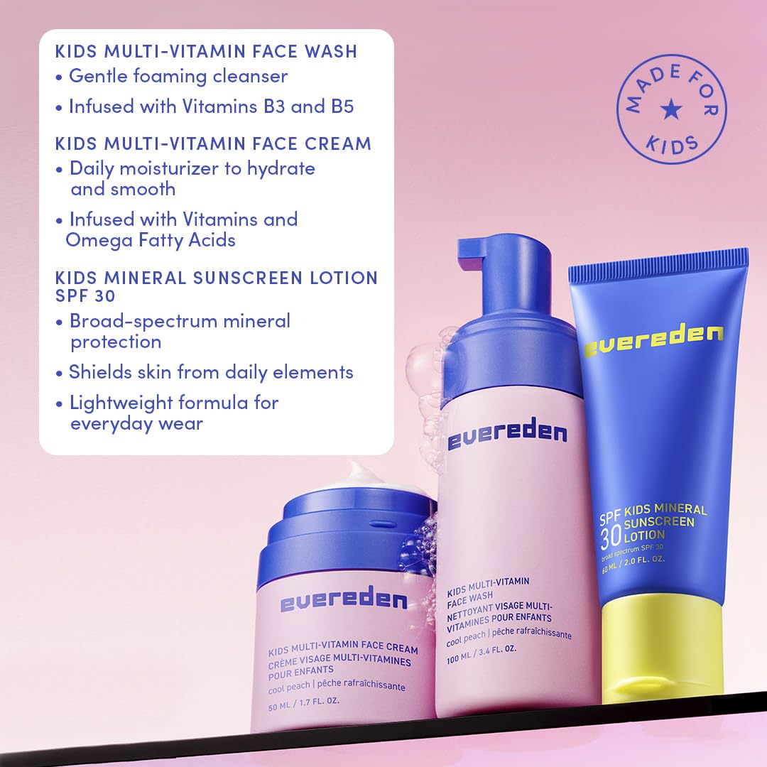 Evereden Kids Daily 1-2-3 Routine Bundle with Multi-Vitamin Kids Face Wash, Face Cream, SPF 30 & Spa Headband – Non-Toxic, Dermatologist-Tested & Gentle Skincare for Kids – Perfect for Daily Care - Image 3
