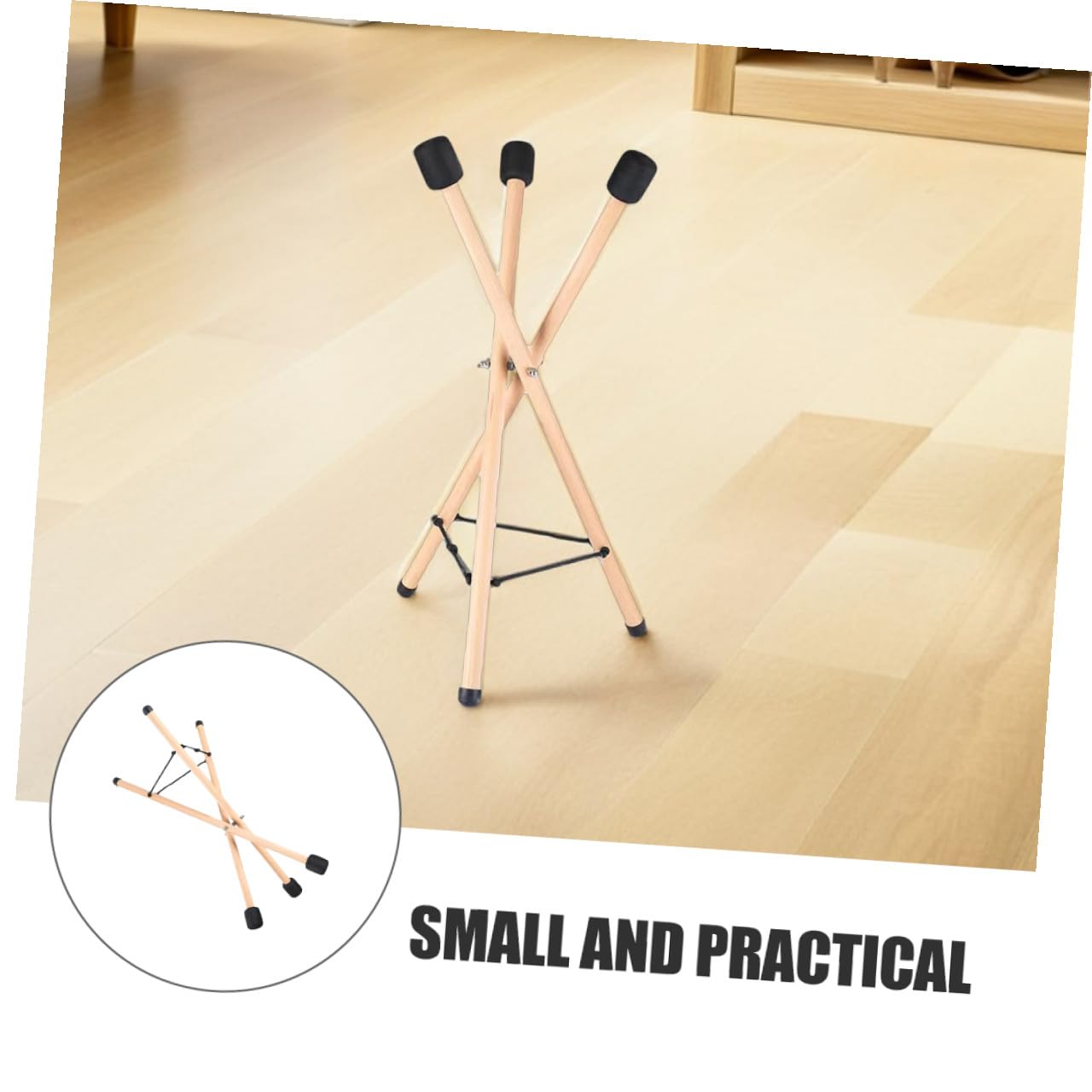 Support de Tambour à Languette en Bois Trépied Portable pour Rangement Facile et Transport Pratique, pour Performances Musicales Professionnelles
