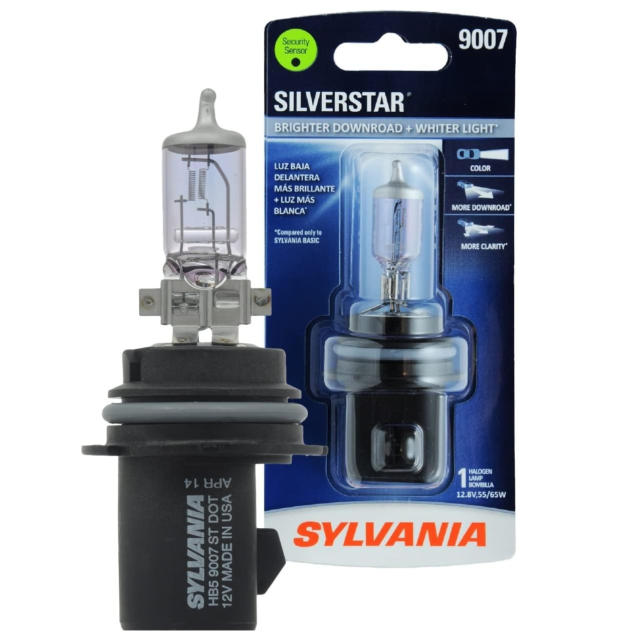 9007 SilverStar - High Performance Halogen Headlight Bulb, High Beam, Low Beam and Fog Replacement Bulb, Brighter Downroad with Whiter Light (Contains 1 Bulb)