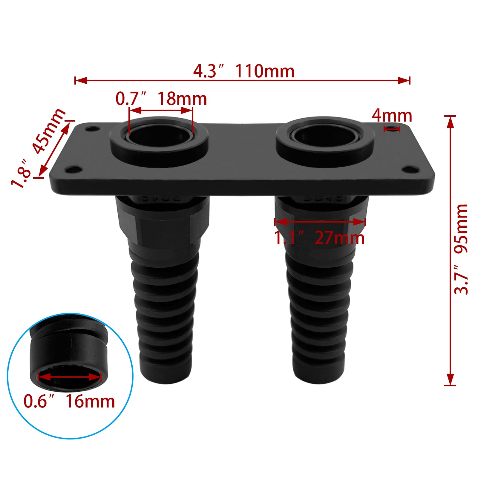 ISURE MARINE PG16 Kabelverschraubung 2 Stück – IP68 Wasserdicht, Für 8–14 Mm Kabel
