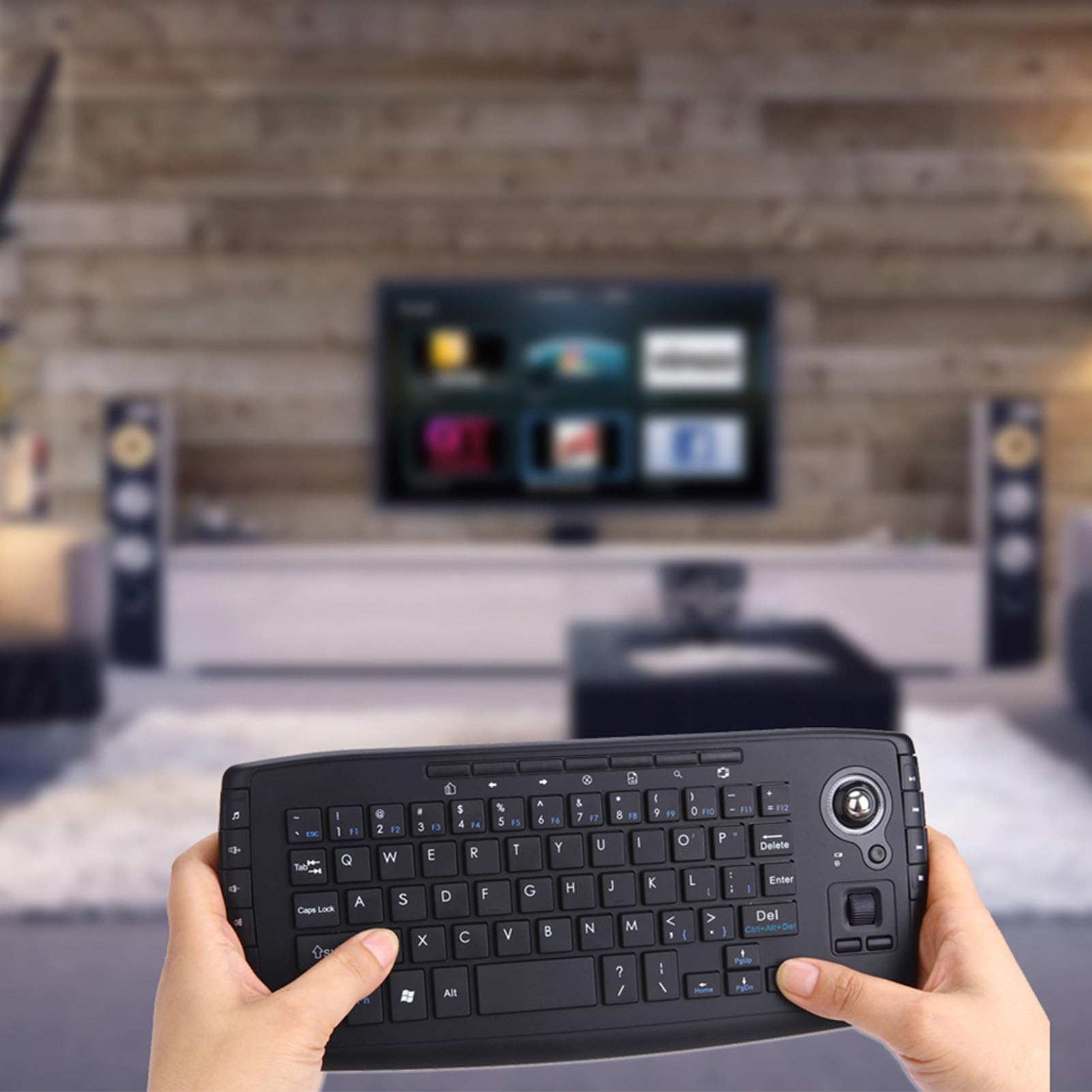 Luocute Bezprzewodowa Klawiatura Trackballowa, Przenośna 2.4G (BLACK)