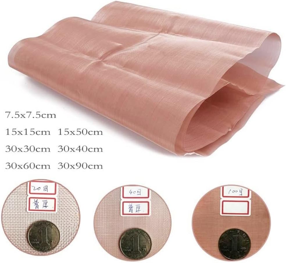 1 Copper Woven Wire, 10-200 Mesh Fabric Filter, Copper Screen, Dry Sieve Mesh, Ventilation Window Opening, Copper Mesh Fabric, Fine Mesh(30x40cm,30 Mesh)