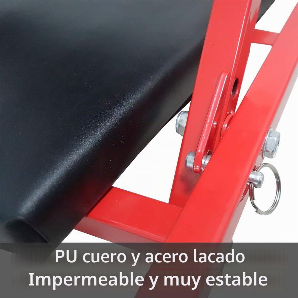 NAIZY Tablero de rodillos de taller 2 en 1 de montaje plegable Camilla de taller Camilla de montaje con ruedas giratorias de 360 ​​° Taburete de montaje, hasta 150 KG