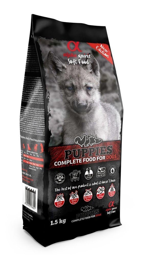 Alpha Spirit 3004201 - Nourriture Semi-Humide, Chiots, 1,5 Kg