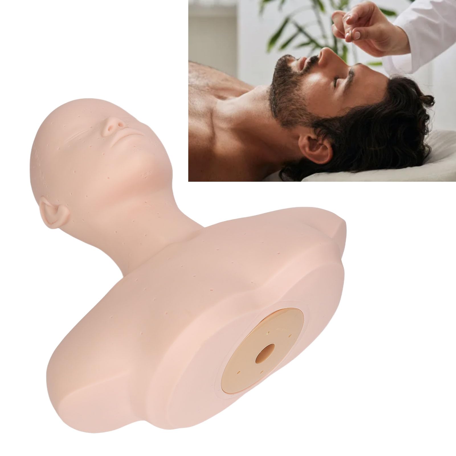 Testa di manichino per allenamento pratica, versatile, morbida e confortevole al tatto, modello con spalla per massaggio, cura di bellezza, agopuntura, pratica in PVC ad alta densità, gomma