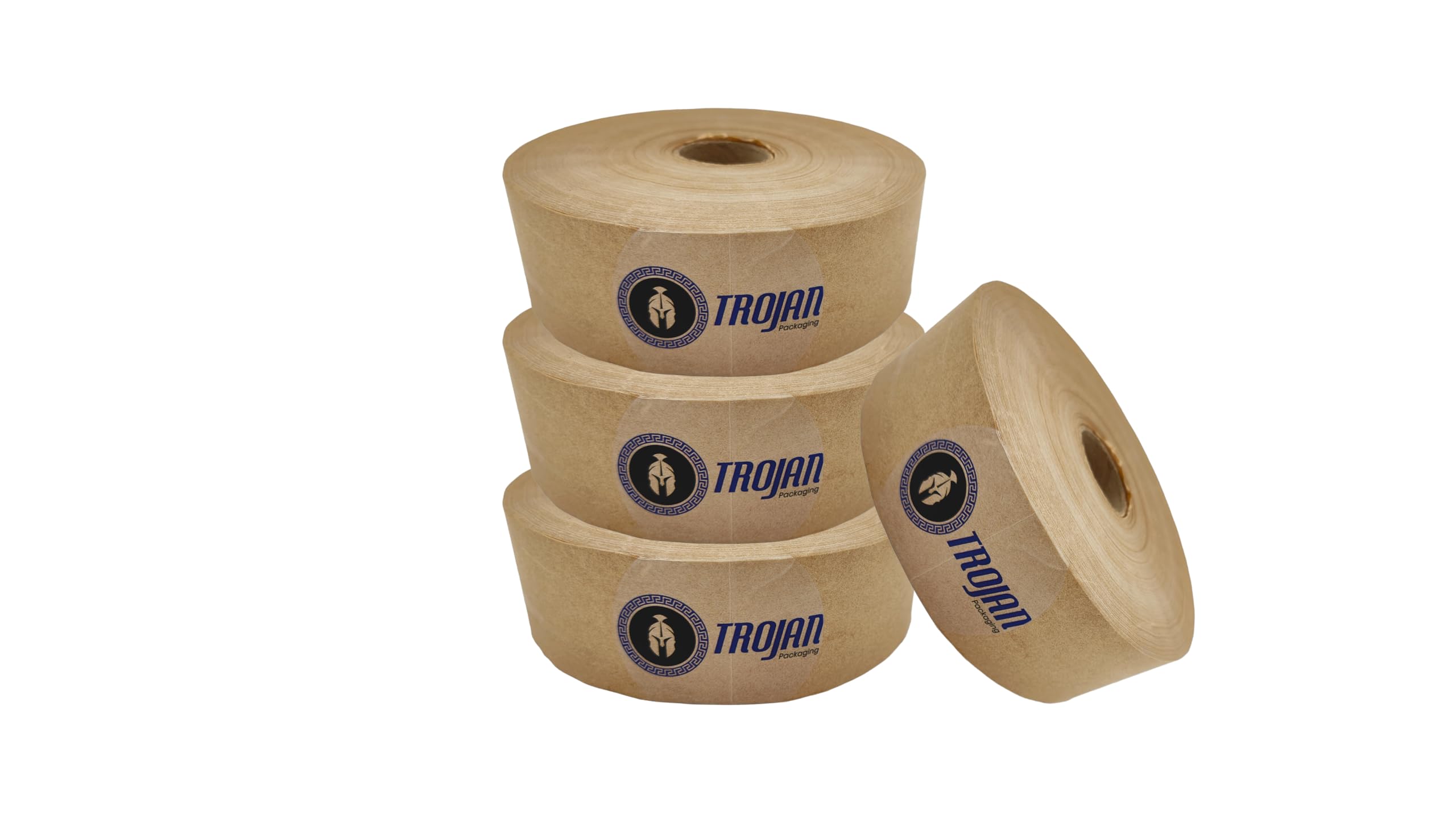 Trojan Packaging 48mm x 200 Metres Brown 70gsm Non-Reinforced Gummed Paper Tape with Water Activated Sustainable vegetable-based Adhesive - 100% Biodegradable, Compostable & Recyclable (24 Roll Pack)