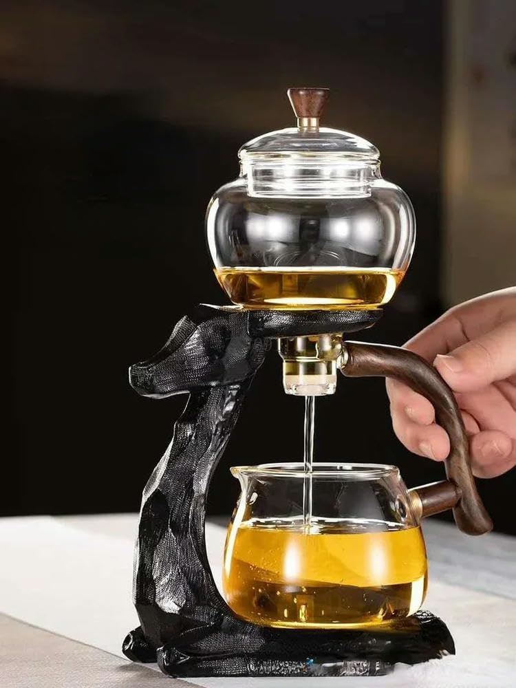 Service à thé Kung Fu en Verre entièrement Automatique avec Ventouse et théière résistante à la Chaleur.