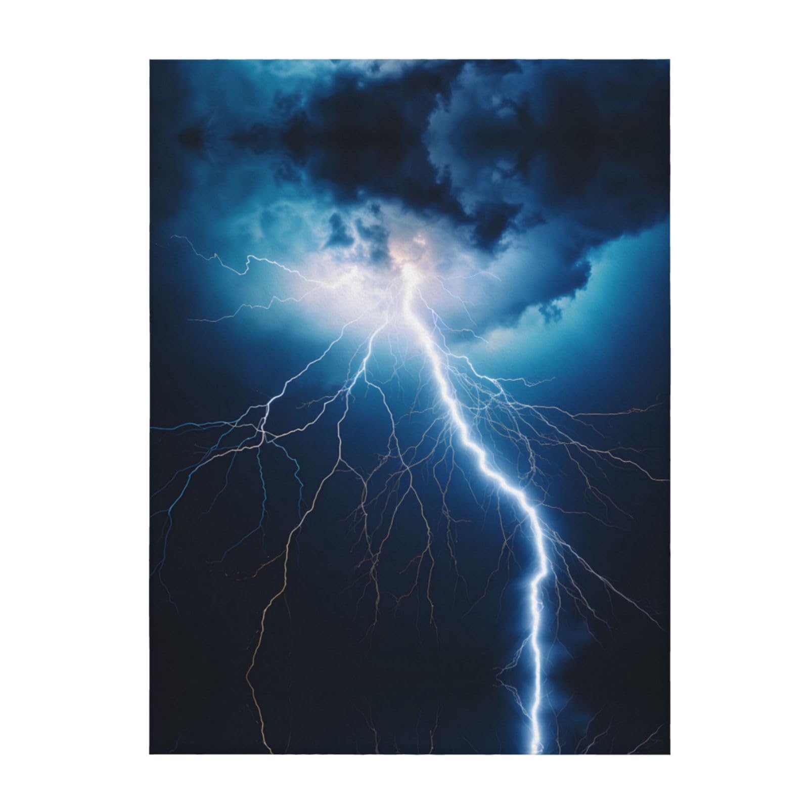 POEZJZW Lightning And Thunder Fashion Flannel Bed Blanket 50" X 40" Cozy Blanket Soft And Warm Sofa Blanket, Bedroom Blanket