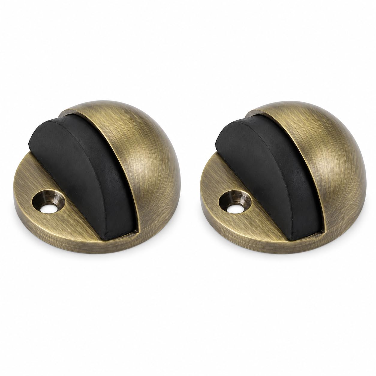 IRONWORX® Floor Mounted Door Stop | Antique Brass | 2 Pack