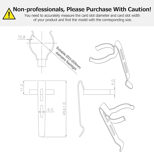 Miniatura 3 de LIGHTFE Paquete de 10 clips para linterna B106, clip duradero de acero inoxidable, se puede utilizar como clip para tapa, clip de bolsillo, clip de