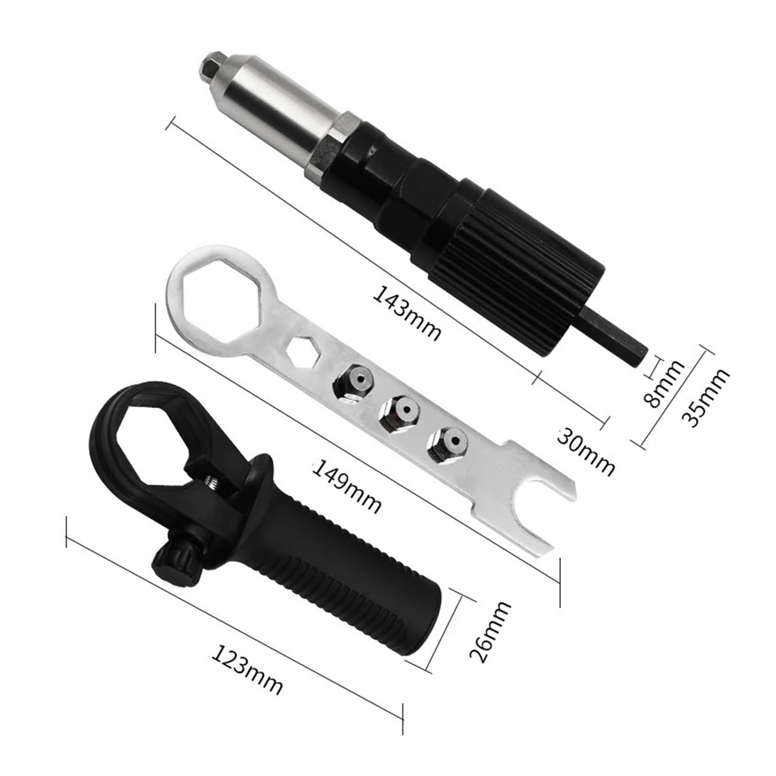 Utensili for inserimento adattatore for trapano rivettatura a batteria con pistola for dadi for rivetti elettrici professionali