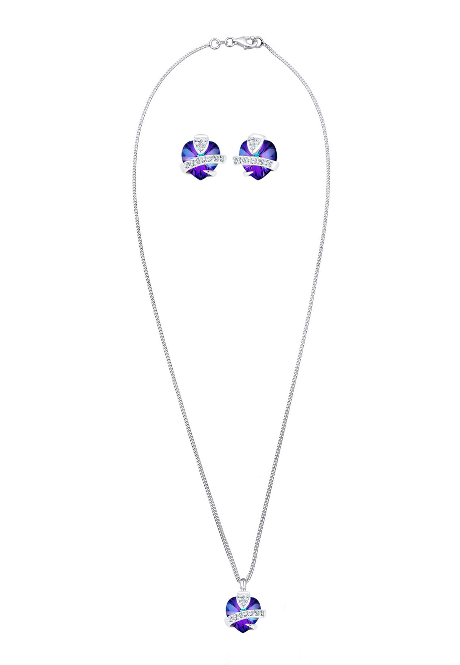 Elli Damen Schmuckset Herz Motiv Edel mit Kristalle