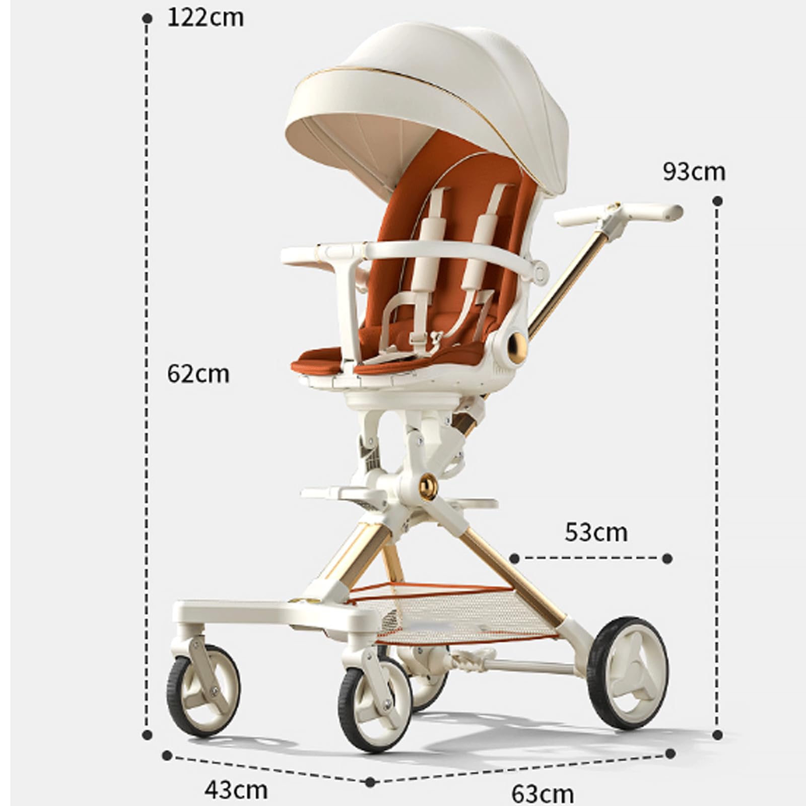 Lichtgewicht kinderwagen met gemakkelijk te vouwen kan gaan gaan zitten of gaan liggen twee richtingswagen met Sunshade 6-verstelbare rugleuning