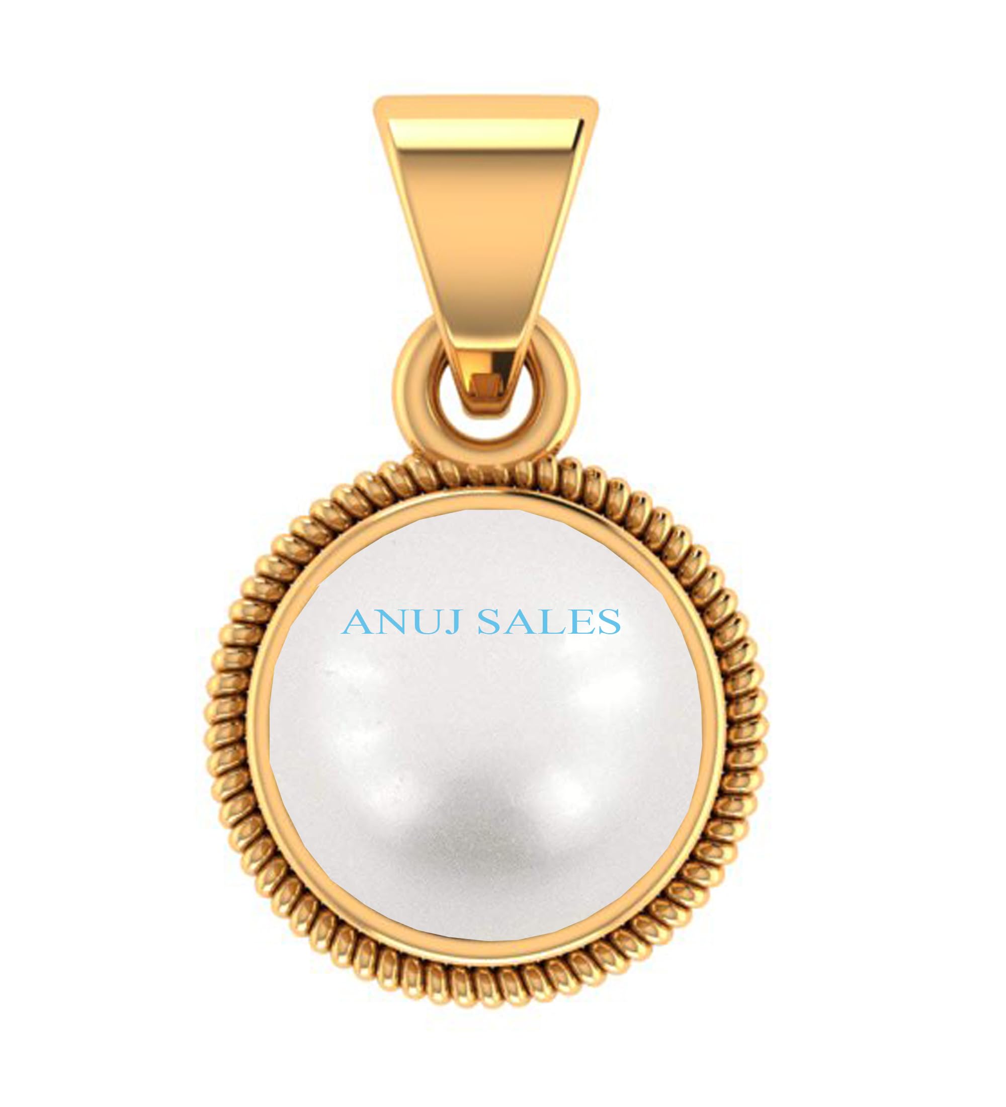 anuj sales 13.25 Ratti South Sea Pearl Gold Plated Pendant Locket Moti Stone Natural Certified Gemstone for Men and Women (White-picture-54