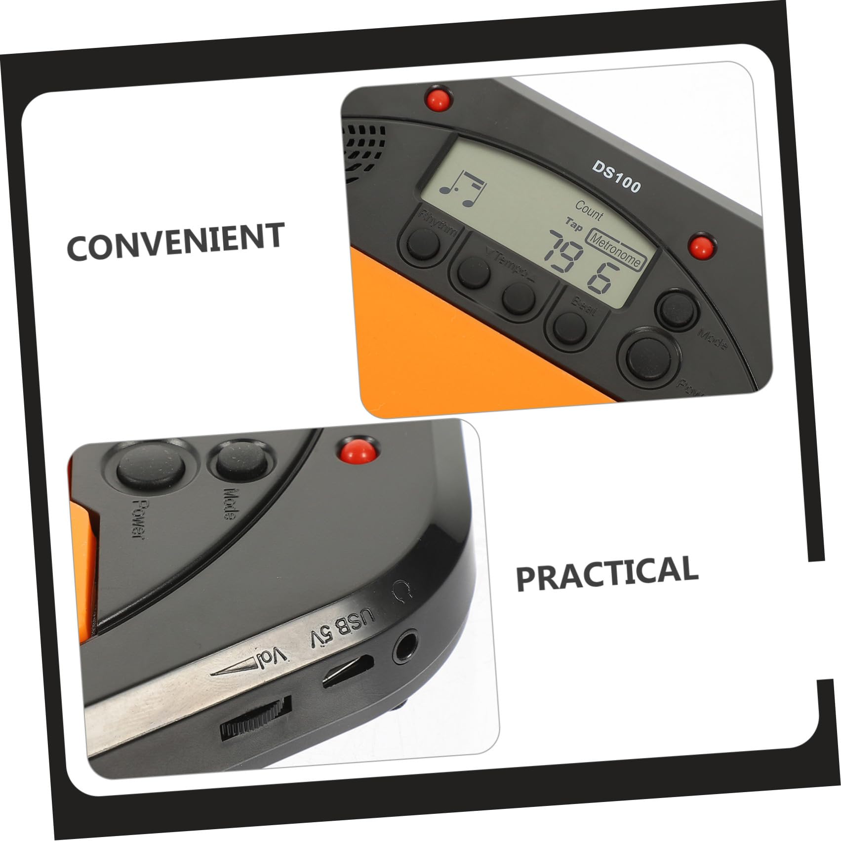 BETOOKY Pad de Práctica de Batería Electrónica Metrónomo Digital y Pantalla Lcd, Resistente Antideslizante, Material Asb y Silicona para Entrenamiento Musical
