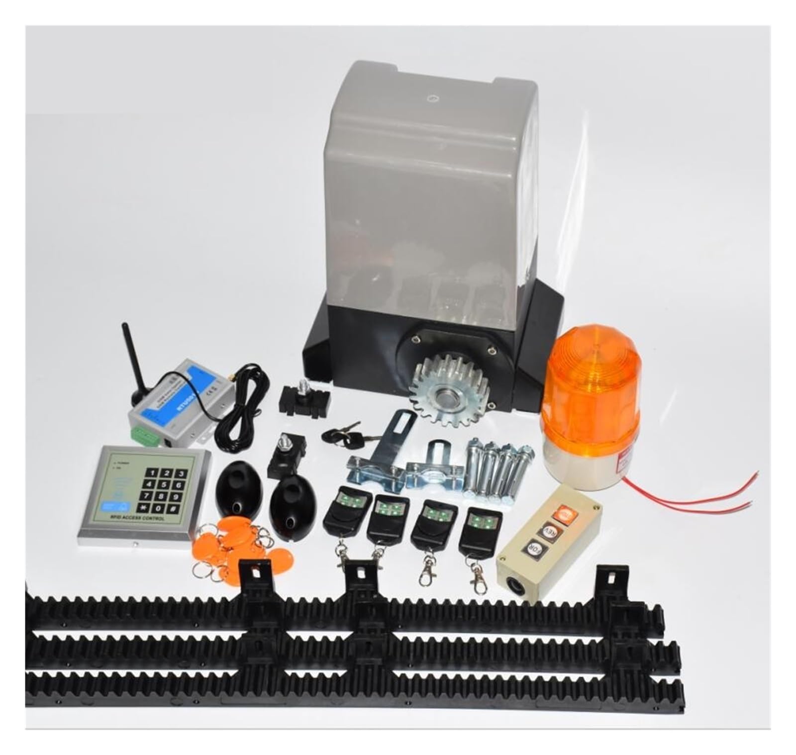 Automatic Gate Opener, Intensive Use Factory Home 1200kg Or 1500kg Automatic GSM Sliding Gate Opener Motor with 6m Or 7m Nylon Racks(KIT 11)