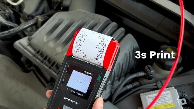 Image of Car Battery Tester OBDMONSTER BM550U 6V /12V /24V 100-2000CCA Lead-Acid Battery Load Tester 1.8 inch HD Screen Automotive Digital Battery Voltage Tester with Built-in Printer