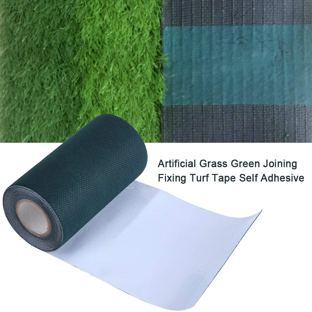 Gazon Artificiel Vert joignant Fixation Bande de Gazon Auto-adhésif Tapis de pelouse Couture 5mx15cm