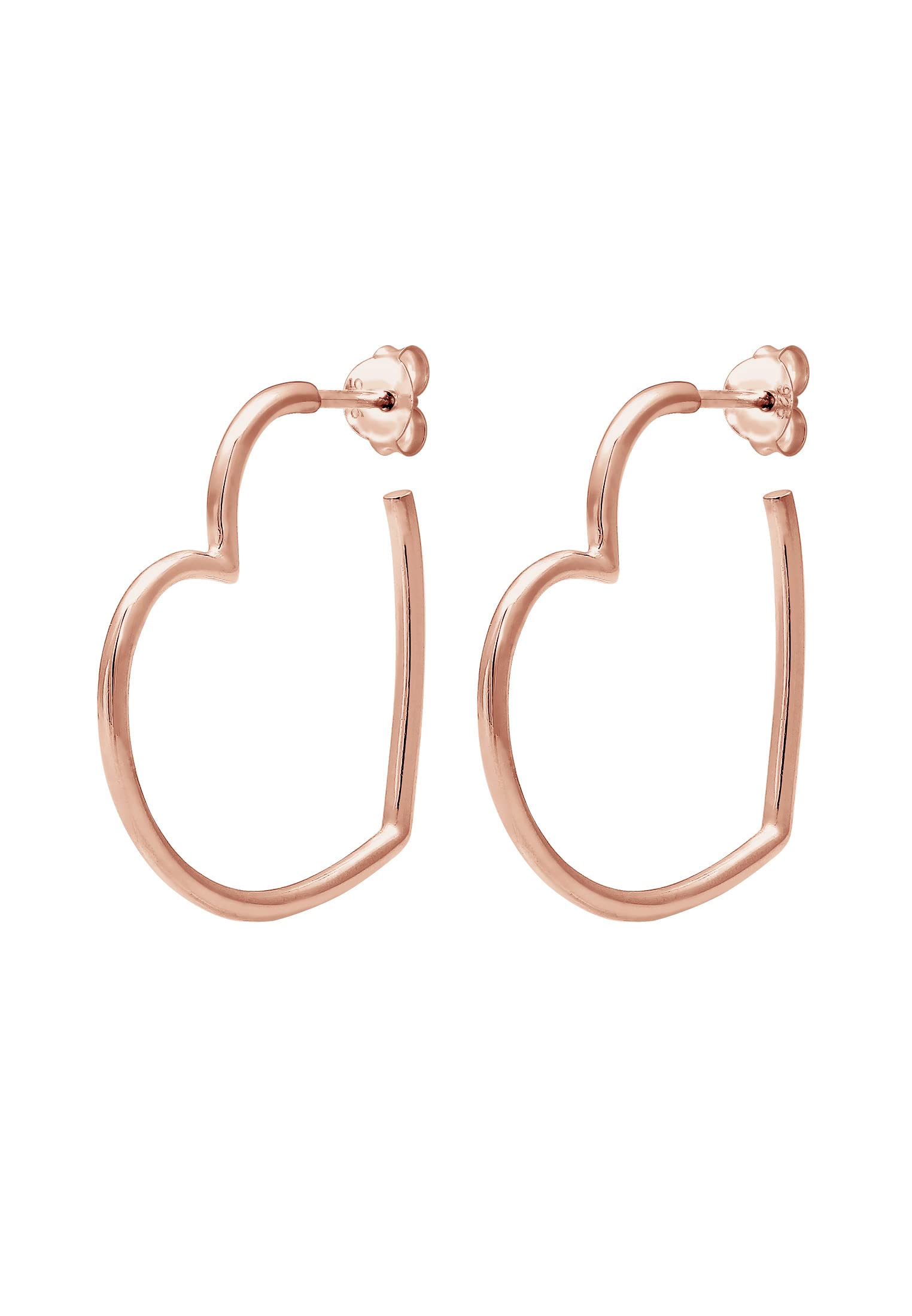 Elli Creole Earrings Heart Love Playful Filigree 925 Silver